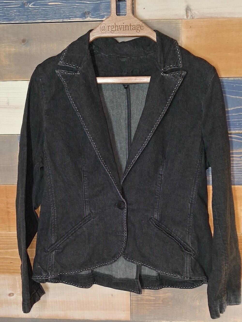 Vintage Ralph Lauren Denim Blazer/Jacket Onxy 14